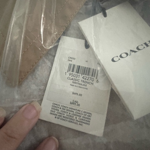 NWT Coach Khaki Double-Breasted Trench Coat - Picture 10 of 10